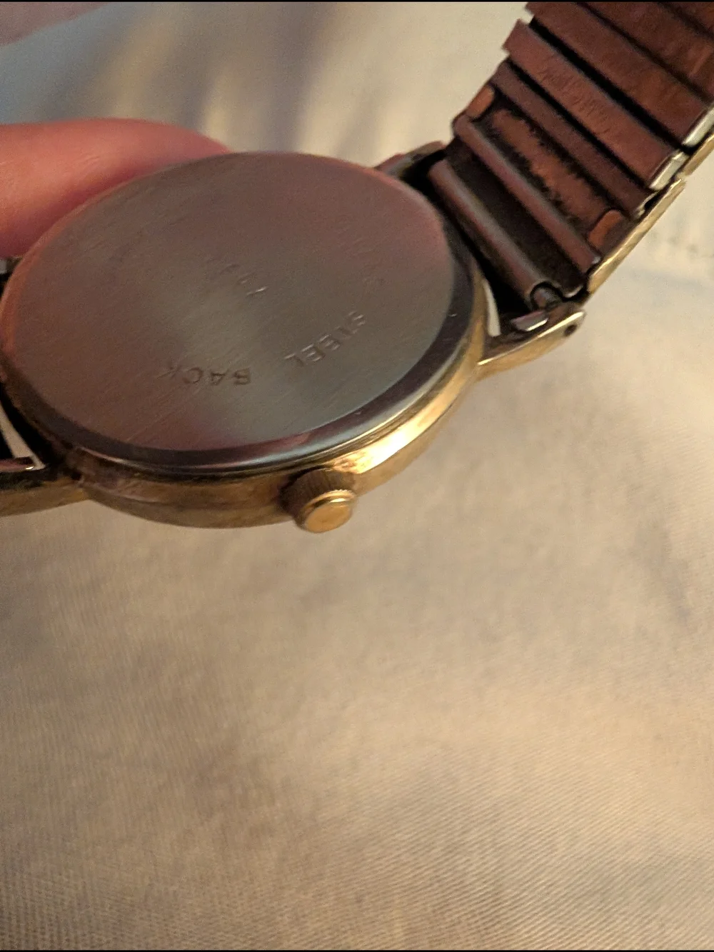 Speidel Gold-Tone Quartz Dress Watch - Gold Dial Brand New Battery In It